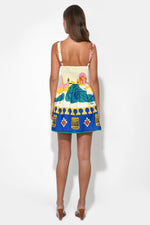 Load image into Gallery viewer, Reese Printed Mini Dress in Yellow/Blue
