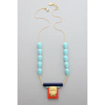 Load image into Gallery viewer, Art Deco Necklace in Turquoise, Cobalt and Coral
