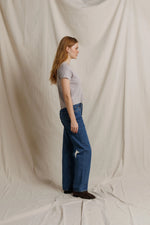 Load image into Gallery viewer, Alanis Recycled Cotton V-Neck Tee in Cloud Grey
