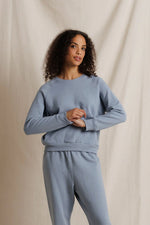 Load image into Gallery viewer, Alexi Speckled French Terry Crew Sweatshirt in Turbulence
