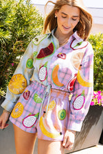 Load image into Gallery viewer, Colorblock Plaid Fruit Shirt in Multi
