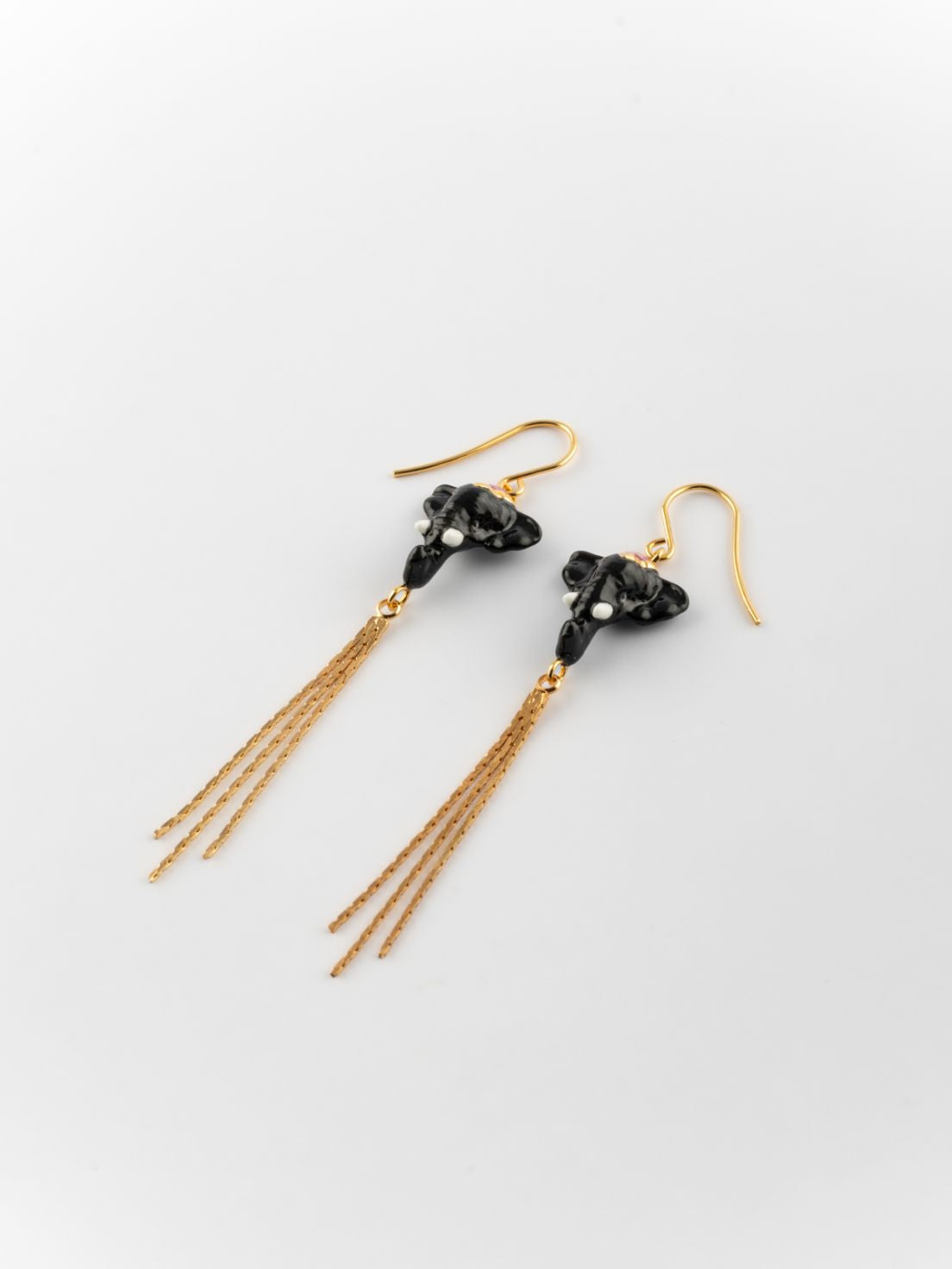 Elephant Chain Pendant Earrings