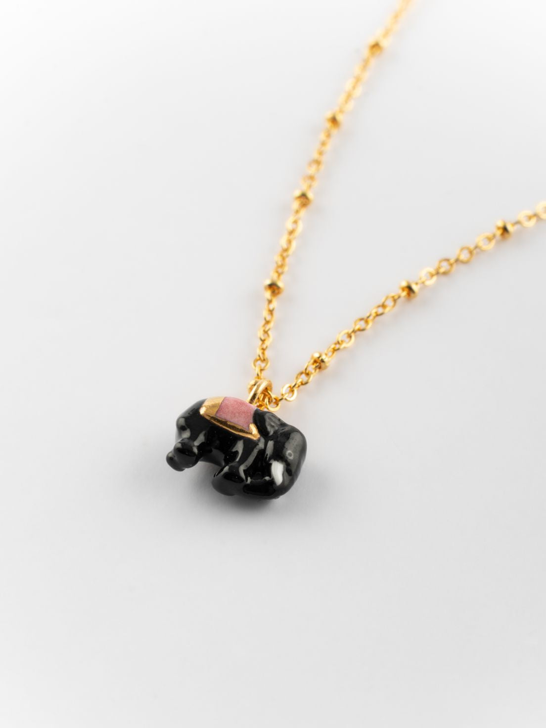 Black Elephant Necklace