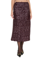 Load image into Gallery viewer, Sequin Midi Skirt in Plum
