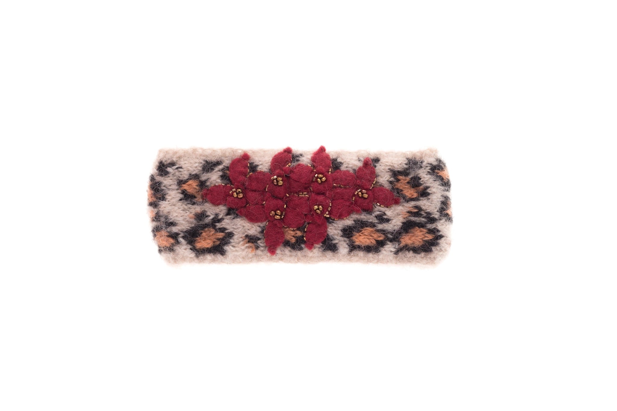 Felt Flower Headband in Animal Print