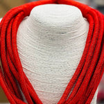 Load image into Gallery viewer, Solid 8-Strand Rope Necklace in Red
