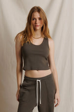 Load image into Gallery viewer, Blondie Rib Tank in Dark Olive
