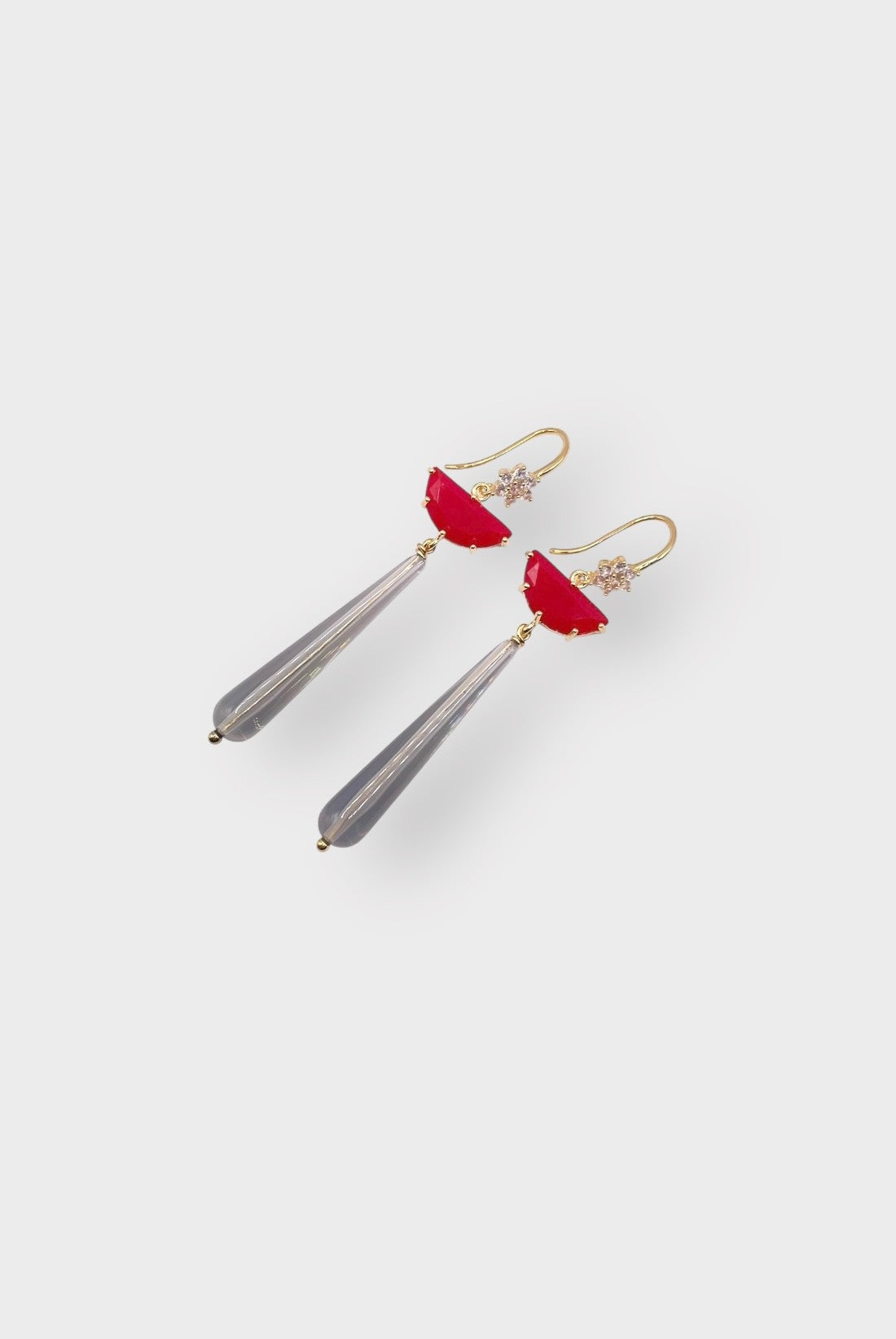Night Drop Earrings in Red