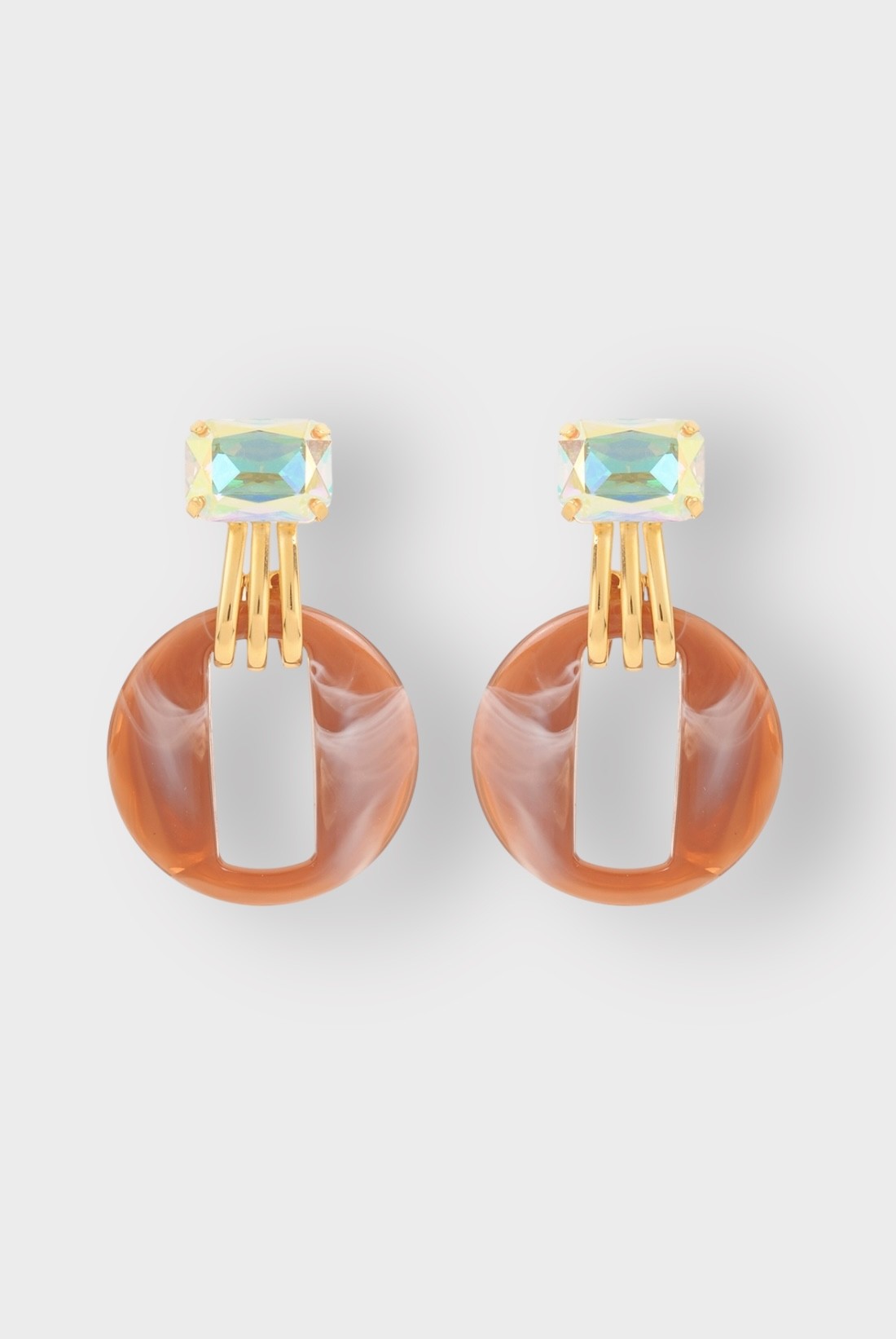 Oculus Strass Post Earring in Topaz