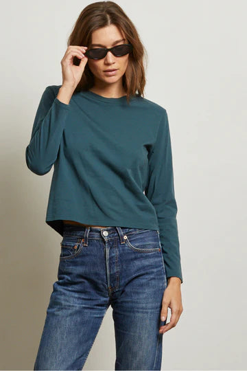 Bruce Long Sleeve Crew Tee in Slate