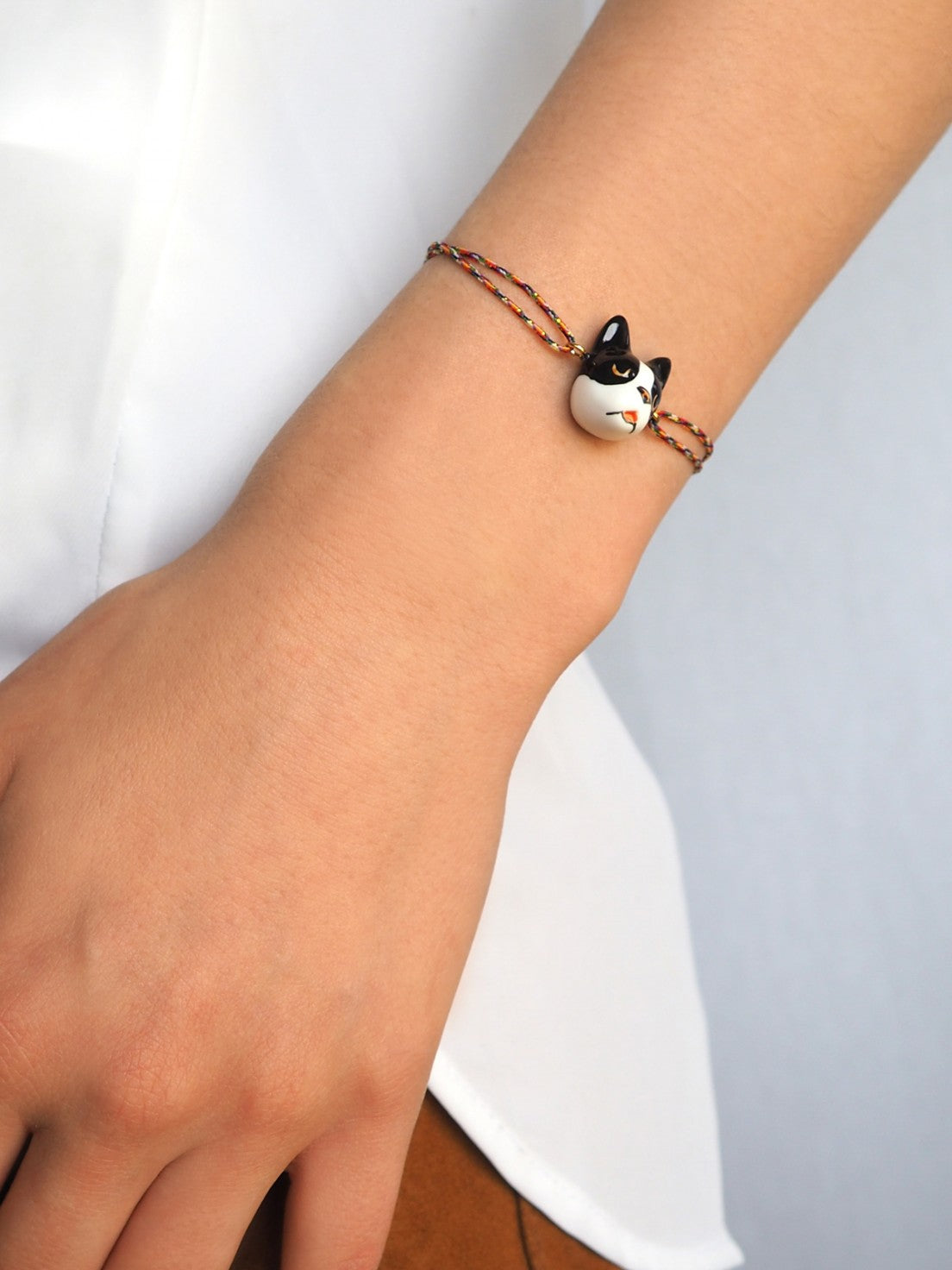 B&W French Bulldog Charms Bracelet