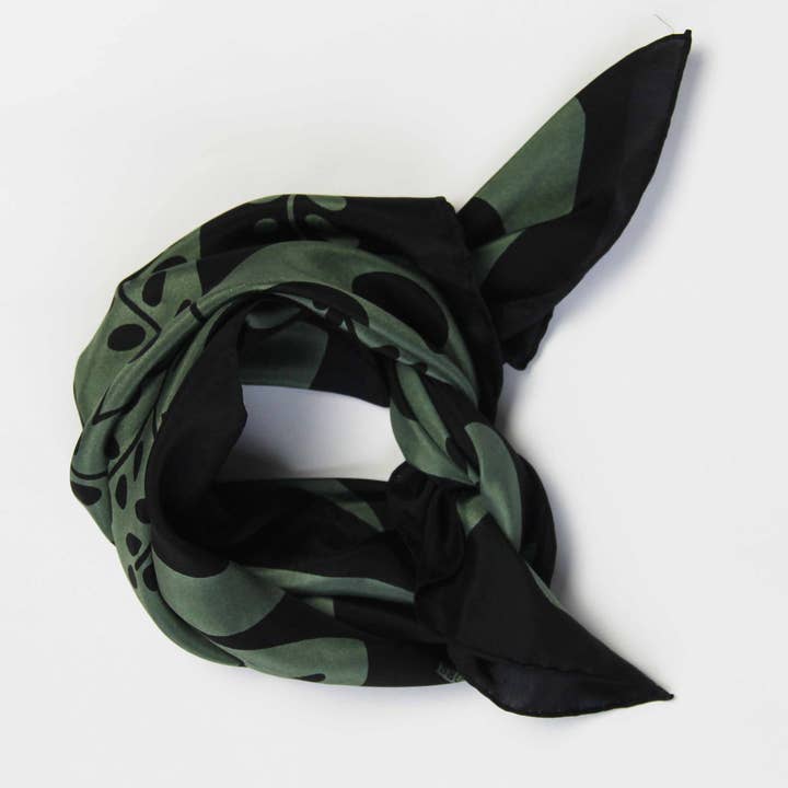Mini Peace and Love Scarf in Khaki