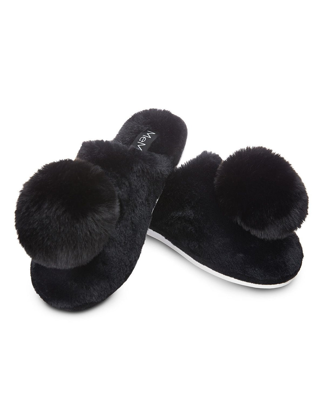 The Gloria Plush Slippers in Black