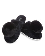 Load image into Gallery viewer, The Gloria Plush Slippers in Black
