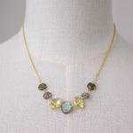 Load image into Gallery viewer, Semi Stacked Necklace in Lemon and Labradorite
