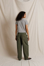 Load image into Gallery viewer, Carter Cotton Jersey Striped Tee in Natural/Black Stripe
