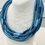 Load image into Gallery viewer, Two-Tone 8-Strand Rope Necklace in Cobalt/Navy
