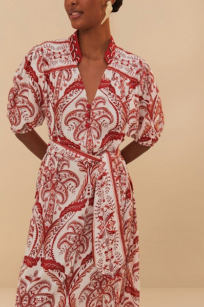 Tropical Cameo Maxi Dress in Off-White/Red Mint Julep Tropical Cameo Maxi Dress in Off-White/Red Mint Julep