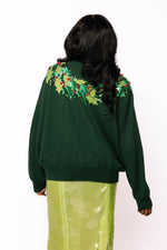Load image into Gallery viewer, Wreath Around Neck Sweater in Dark Green &amp; Red
