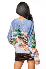 Load image into Gallery viewer, Christmas Market Cardigan Sweater in Dark Blue
