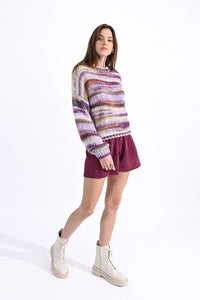 Chunky Space Dye Sweater in Mauve