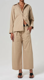 Load image into Gallery viewer, Cara Cropped Pleated Trouser in Catalina
