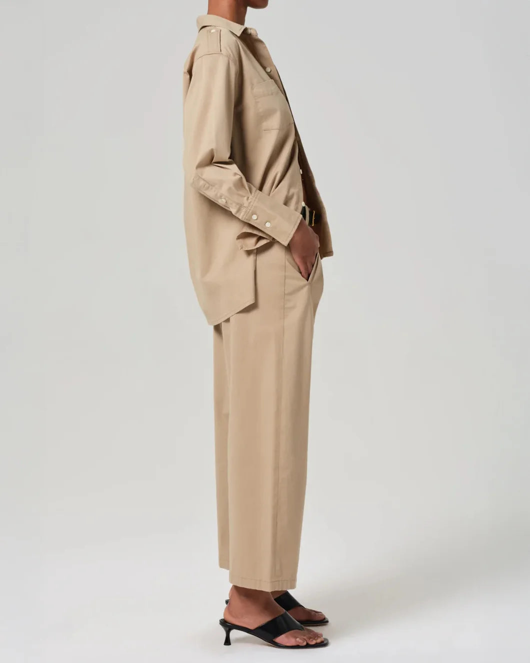 Cara Cropped Pleated Trouser in Catalina