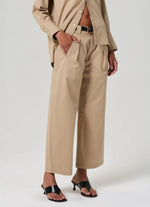 Load image into Gallery viewer, Cara Cropped Pleated Trouser in Catalina
