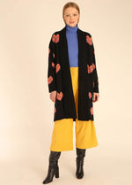Load image into Gallery viewer, 3D Hearts Sweater Coat in Black

