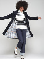 Load image into Gallery viewer, Aricia Mini Embroidery Wool Long Coat in Navy
