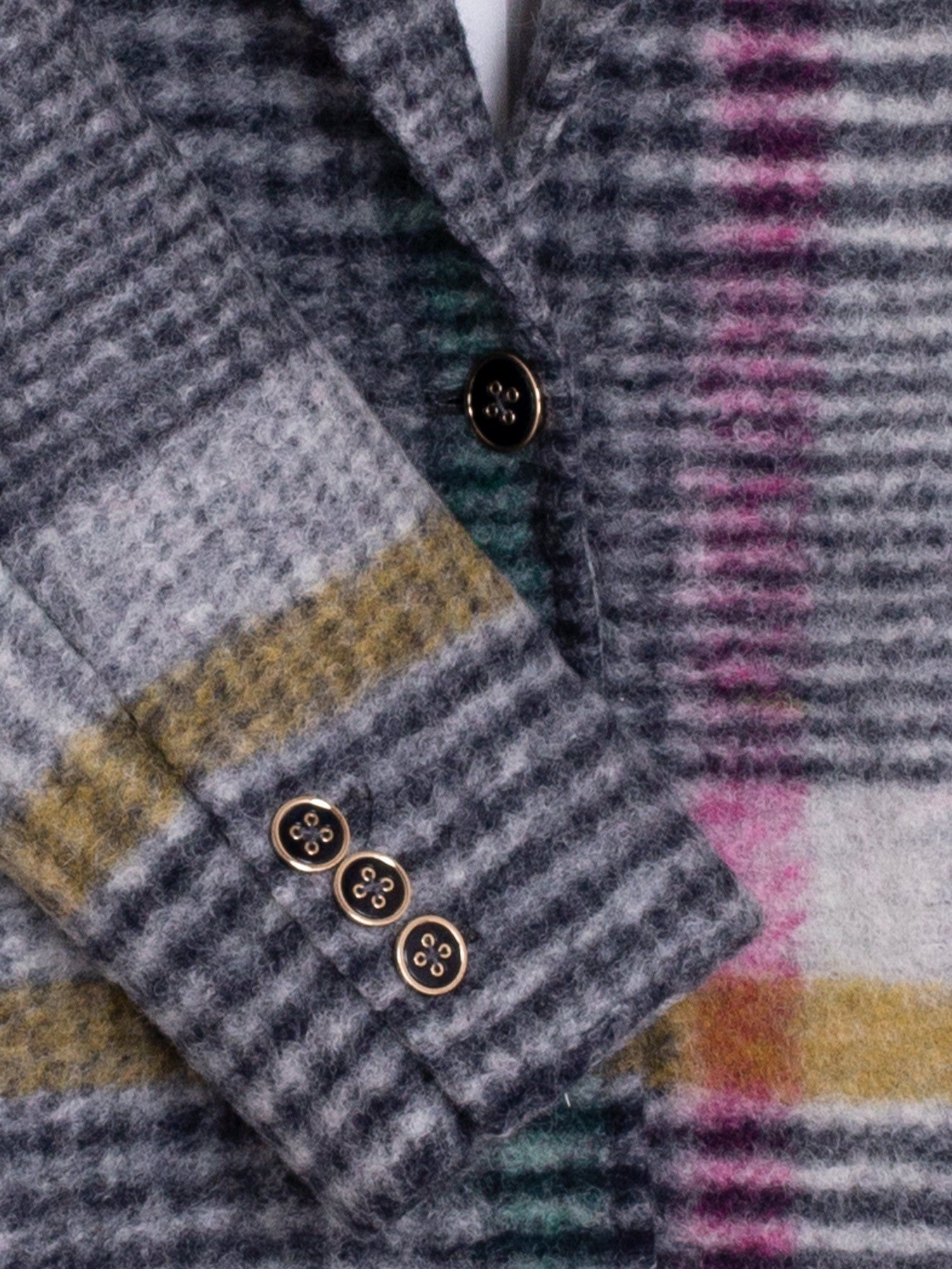 Katherine Checked Long Coat in Multicolor