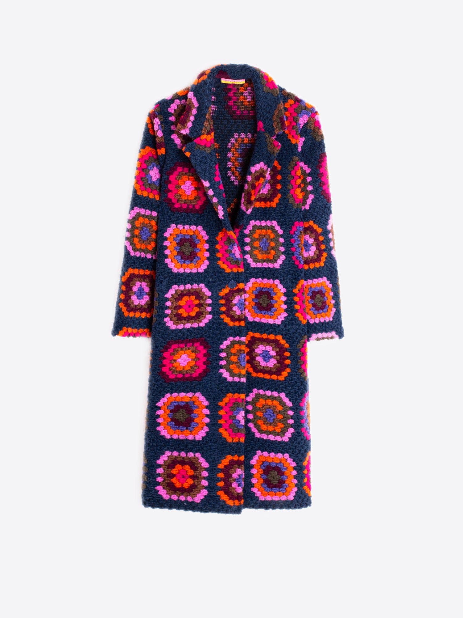 Yana Coat in Crochet Design in Navy
