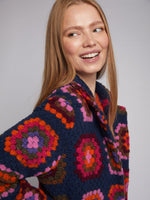 Load image into Gallery viewer, Yana Coat in Crochet Design in Navy
