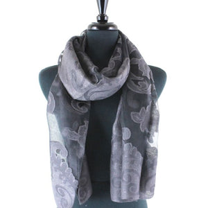 Shanghai Night Scarf in Silver Black