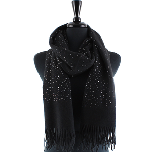 Mischa Rhinestone Scarf in Black