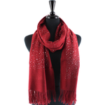 Load image into Gallery viewer, Mischa Rhinestone Scarf in Dark Red
