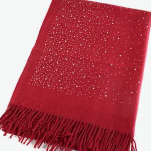 Mischa Rhinestone Scarf in Dark Red