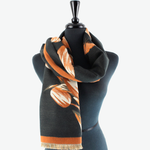 Load image into Gallery viewer, Ice Tulips Scarf in Black Combo
