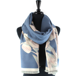 Load image into Gallery viewer, Ice Tulips Scarf in Blue

