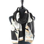 Load image into Gallery viewer, Ice Tulips Scarf in Black and Grey
