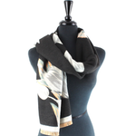 Load image into Gallery viewer, Ice Tulips Scarf in Black and Grey
