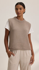 Paola Cap Sleeve Sweater Vest in Mink