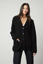 Load image into Gallery viewer, Britt Oversized Cardigan in Black
