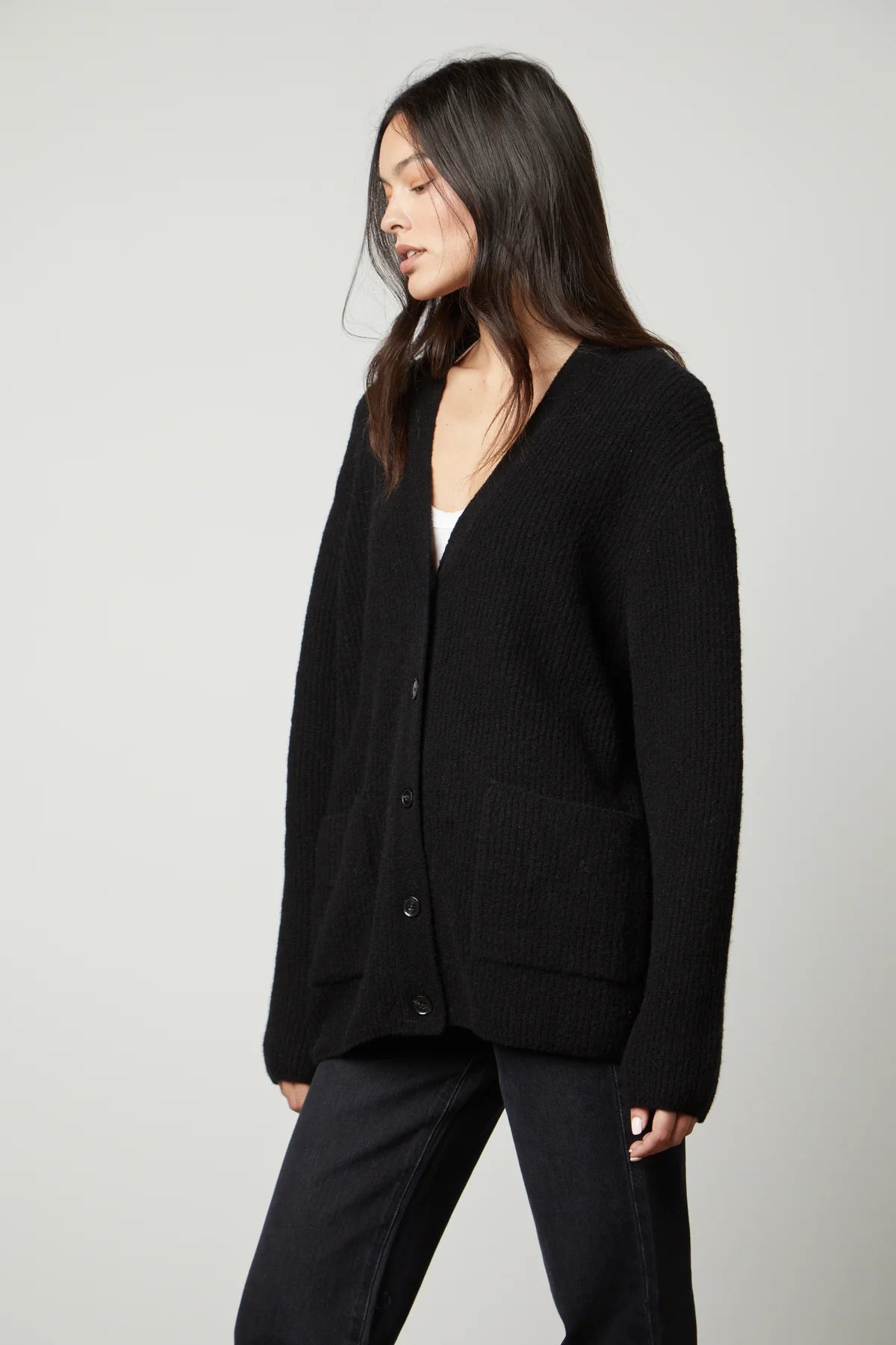 Britt Oversized Cardigan in Black