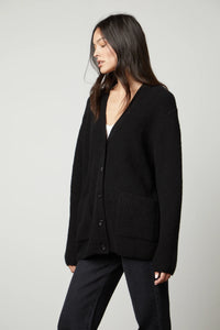 Britt Oversized Cardigan in Black