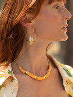 Load image into Gallery viewer, Pair of Parakeets on Heart Hoop Earrings
