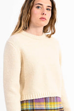 Load image into Gallery viewer, Cropped Basic Sweater in Cream
