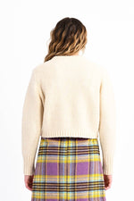 Load image into Gallery viewer, Cropped Basic Sweater in Cream
