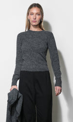 Load image into Gallery viewer, Yumi Sweater Top/Shawl Set in Charcoal

