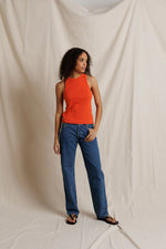 Load image into Gallery viewer, Daphne Rib Tank in Clementine

